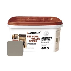 Eimer Elabrick Klebemörtel Steingrau, 5 kg, für Verblender und Fliesen.