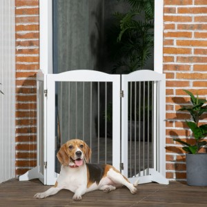 PawHut Hunde Absperrgitter Klappbar mit Ständer 154 x 30 x 80 cm