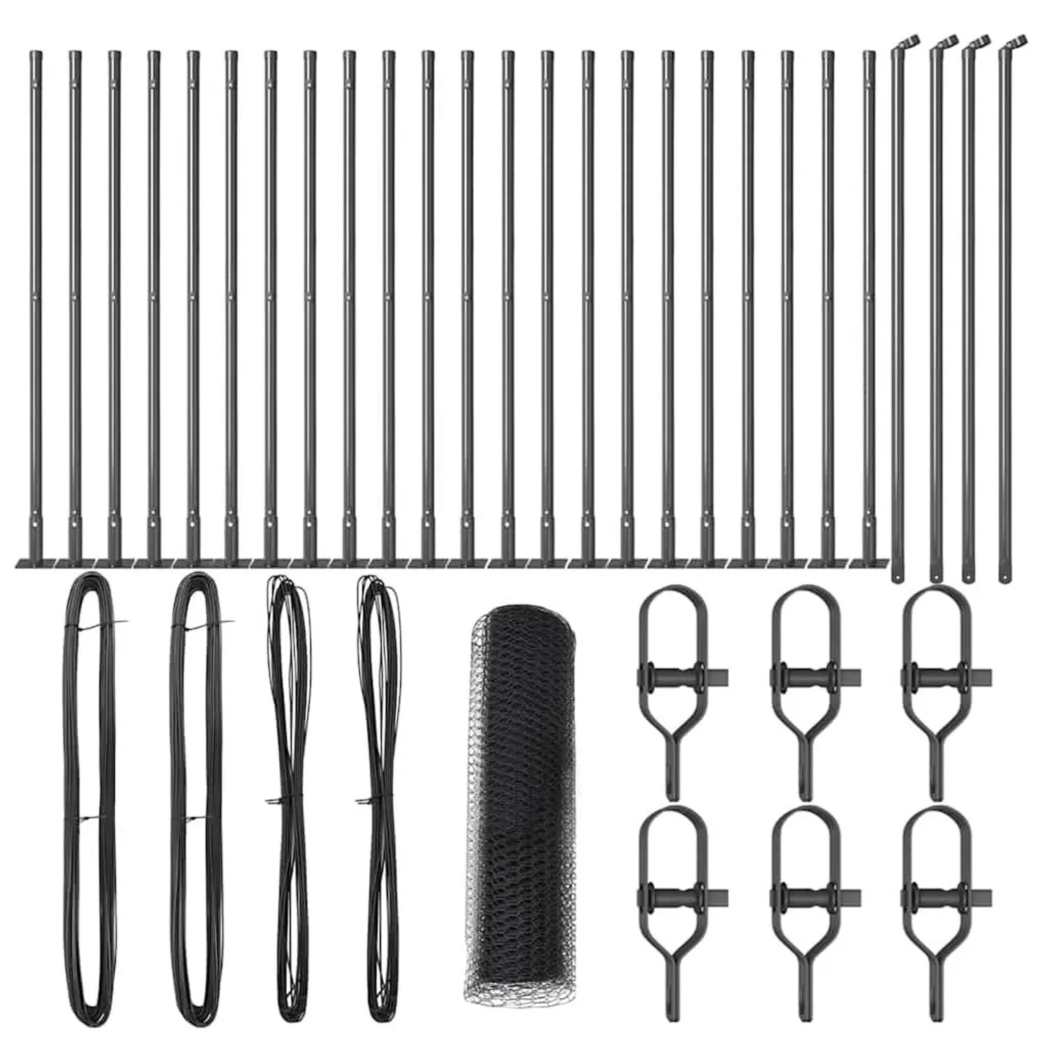 vidaXL Zaunpfosten Grau 50 x 0,4 m 13 mm Netz Stahl und PVC 3353677 günstig online kaufen