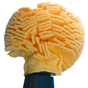 Gelber Polierball für Bohrmaschine/Akkuschrauber zur Autopflege.