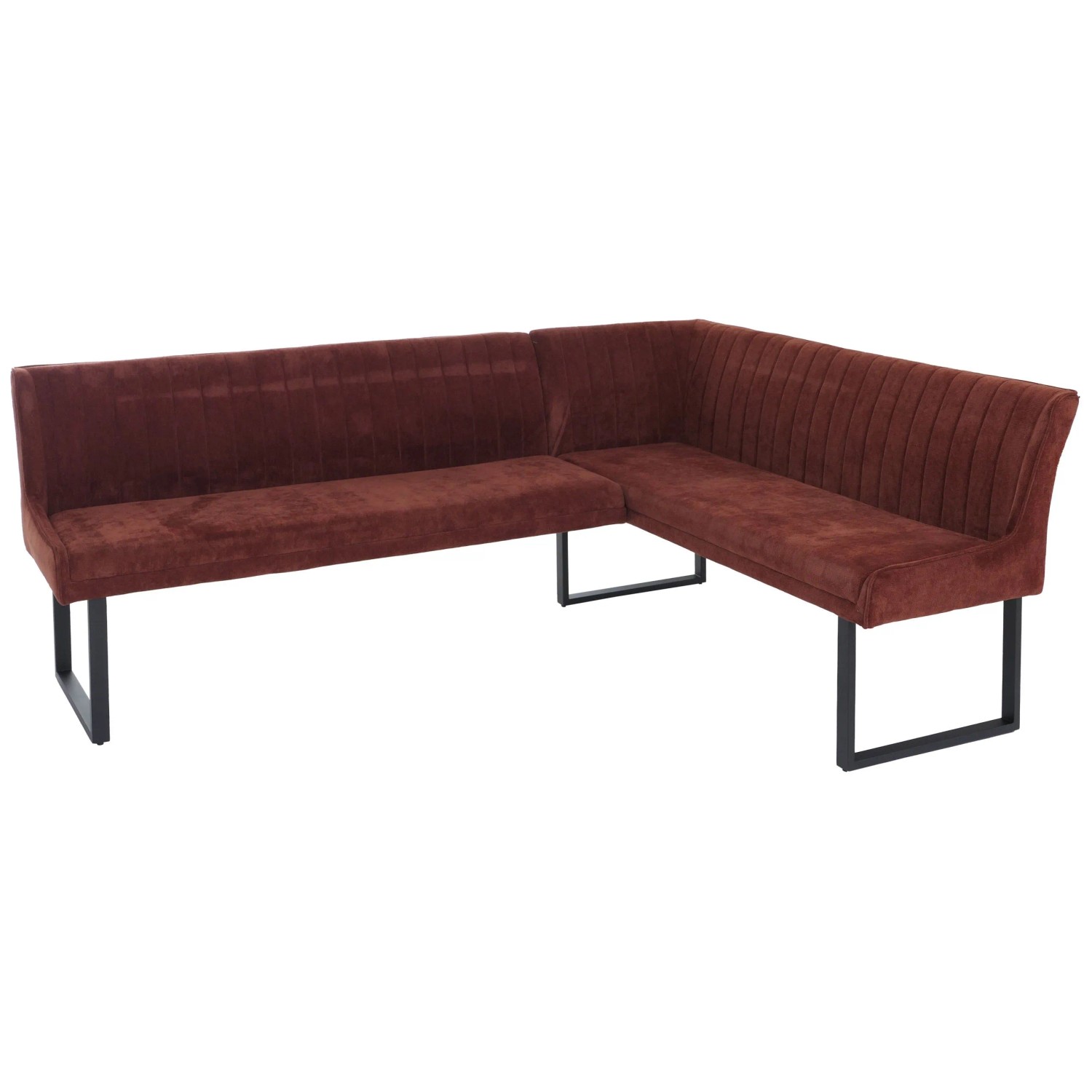 Mcw Eckbank O82 Öko-Tex Chenille Stoff/Textil Metall 210x159cm Rot