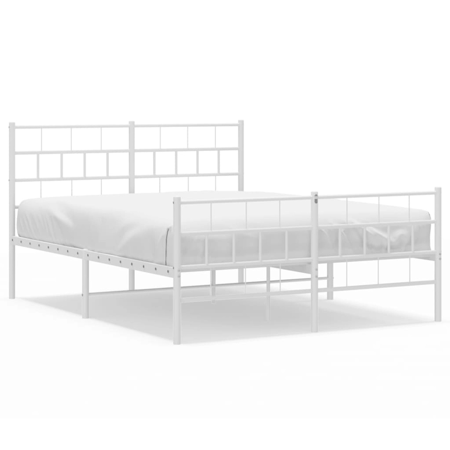 vidaXL Bettgestell mit Kopf- und Fußteil Metall Weiß 135x190 cm Modell 1118 günstig online kaufen