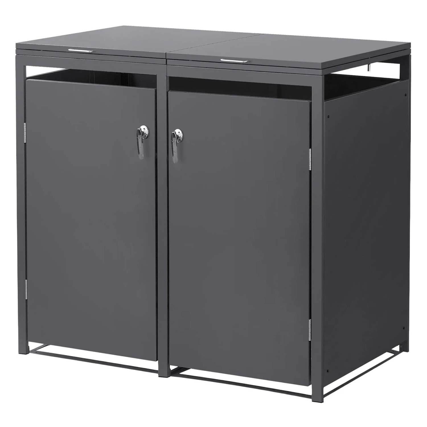 Ml-Design Mülltonnenbox 2Er 240L Anthrazit 132x80x120 cm Stahl