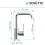 Schütte Waschtischarmatur Los Angeles Chrom, Maße: Höhe 245 mm, Ausladung 175 mm.