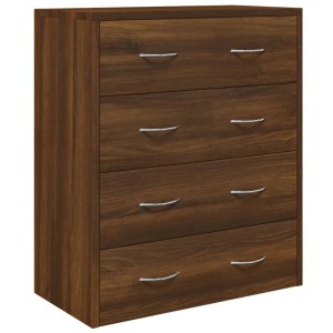 vidaXL Kommode mit 4 Schubladen 60x30,5x71 cm Braun Eichen-Optik 342582
