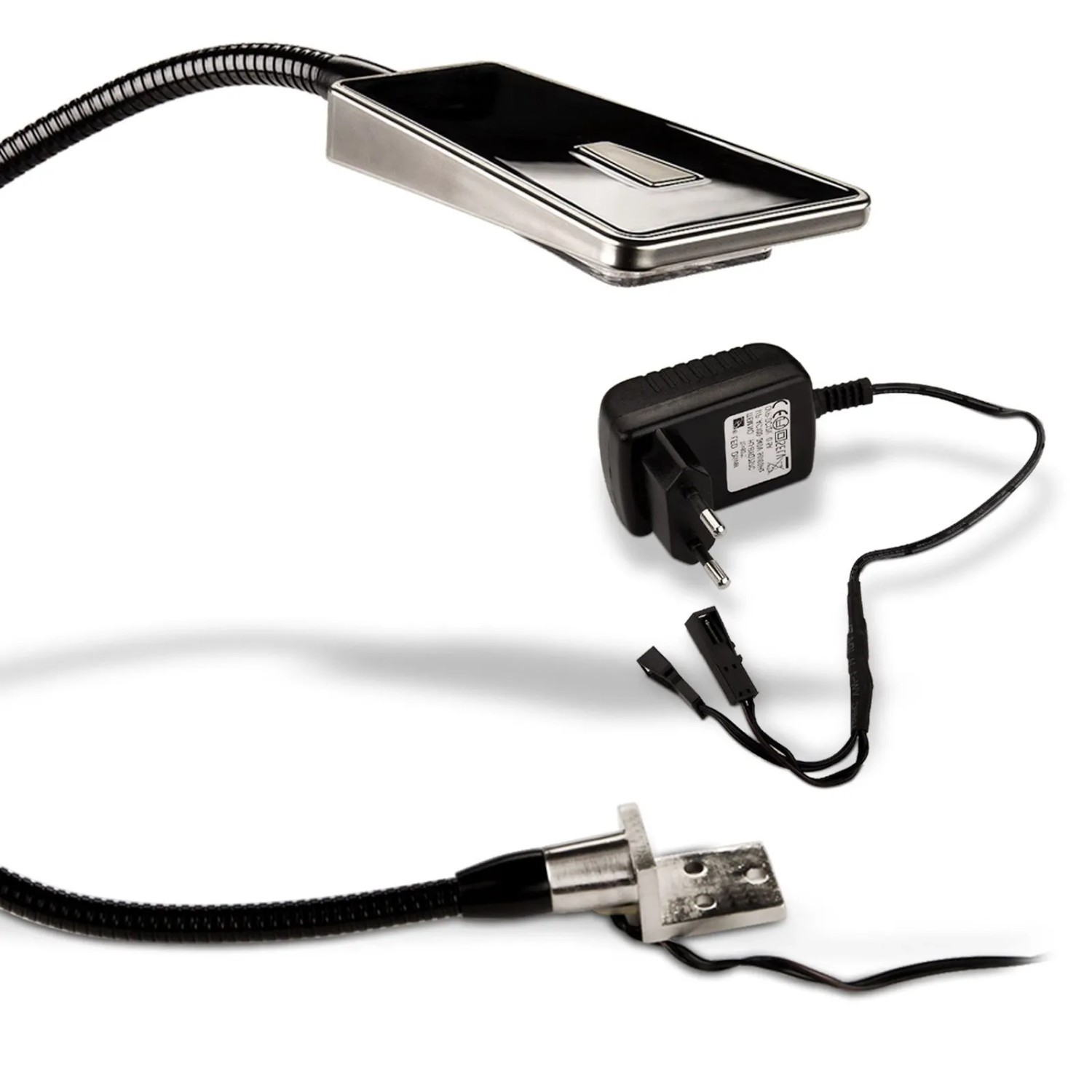 SOTECH 1er Set Flexible LED Leseleuchte LUMINOSO Schwarz 12V 2W mit Netzteil
