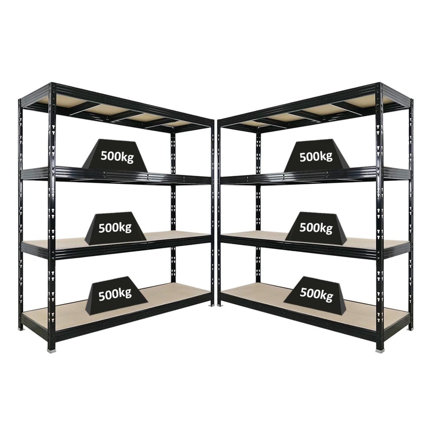 PROREGAL Mega Deal 2x Profi Schwerlastregal Rhino HxBxT 200x200x60cm 4 Span günstig online kaufen