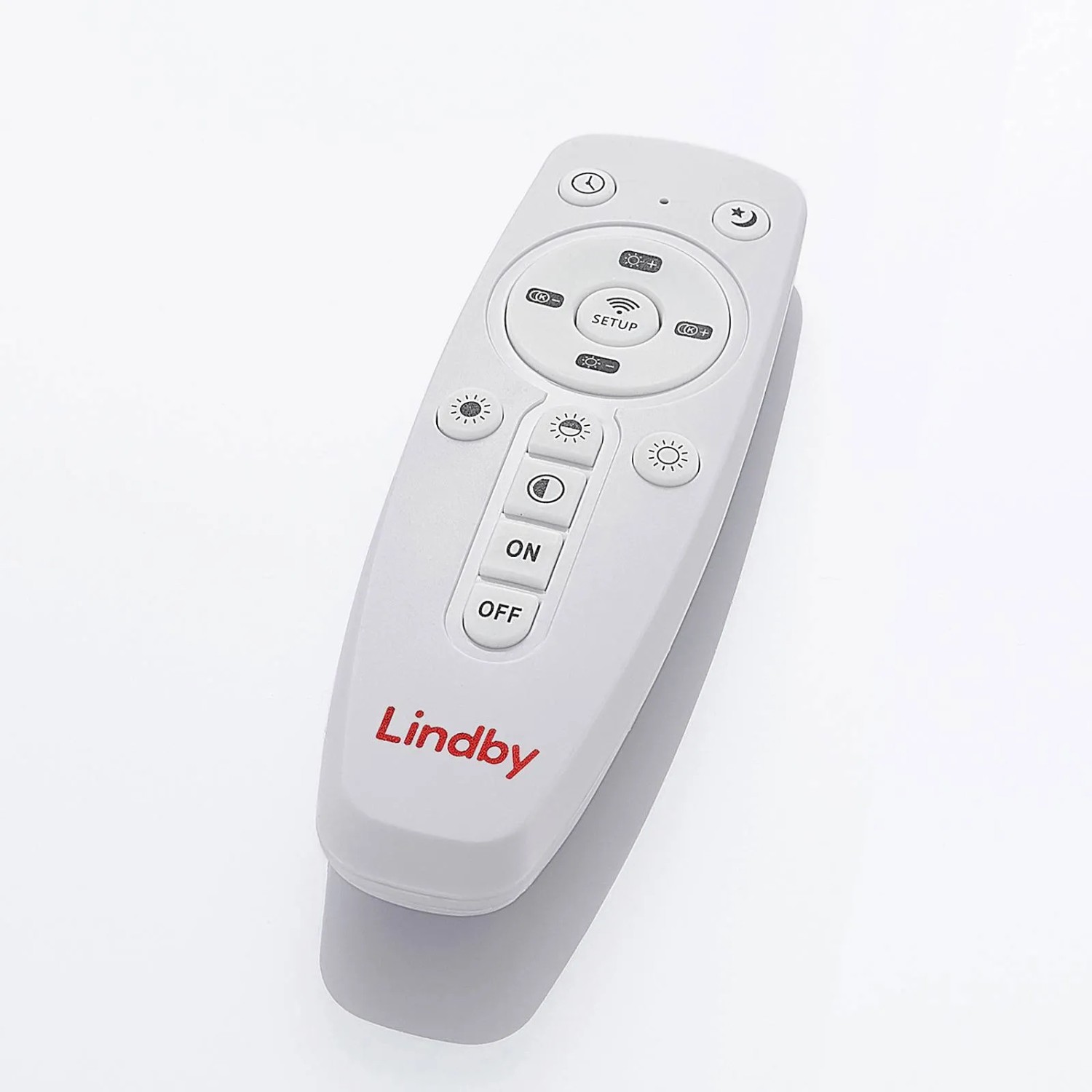 Fernbedienung für Lindby LED Panel Stenley zur Steuerung von Lichtfarbe und Helligkeit.