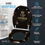 SANILO WC-Sitz VIP Lounge mit Absenkautomatik und Top-Fix-Befestigung, schwarzes Design.