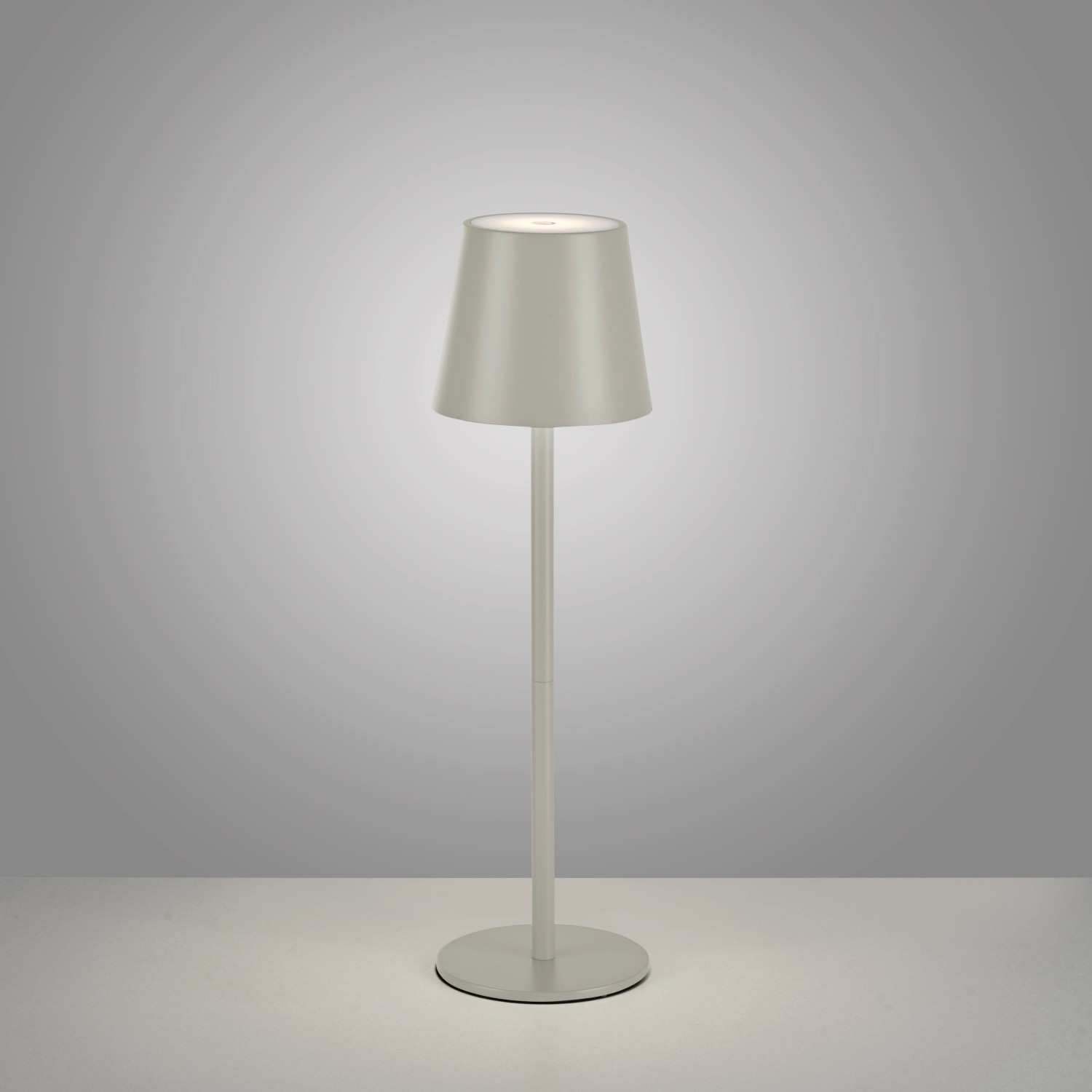 Just Light. LED-Akku-Tischleuchte Euria Greige 37 cm x Ø 110