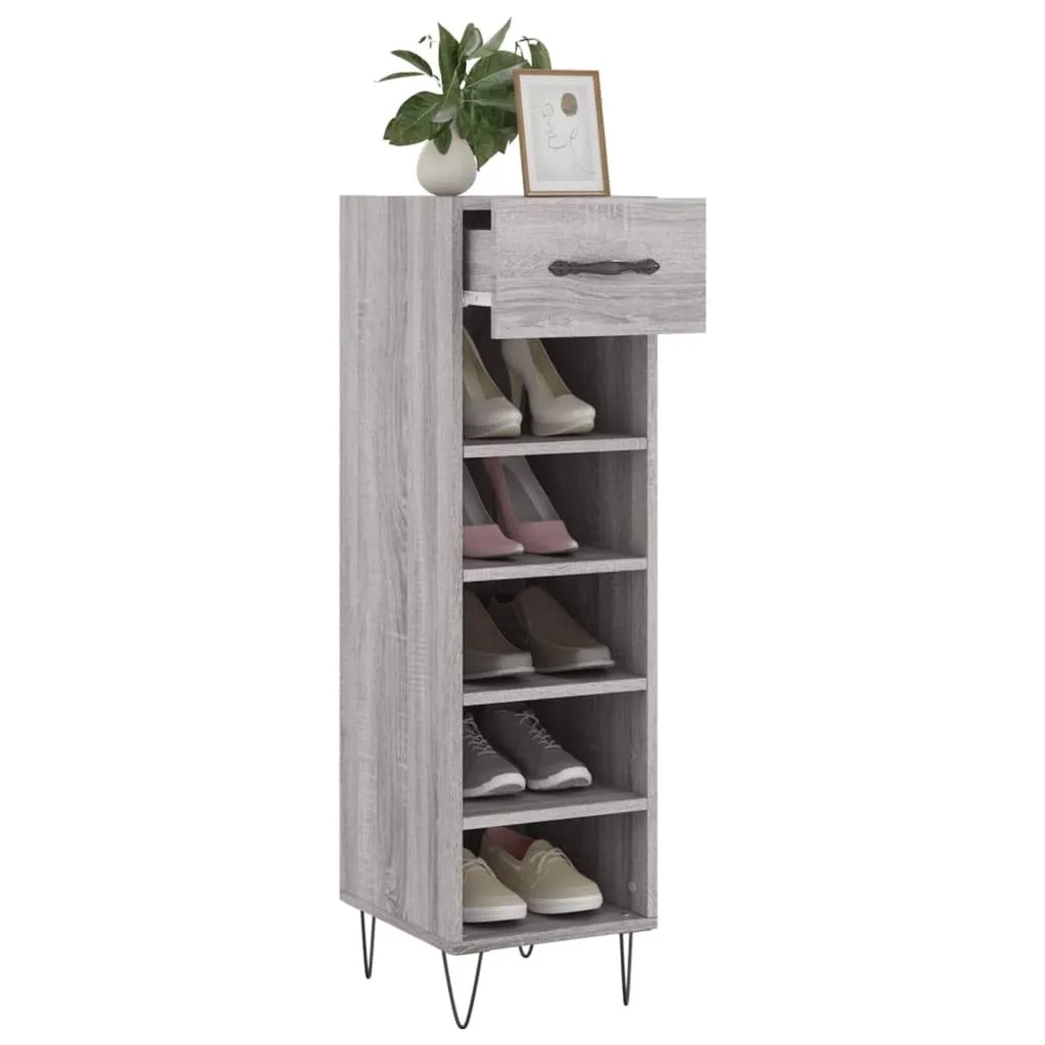 vidaXL Schuhschrank Grau Sonoma 30x35x105 cm Holzwerkstoff 829674_4