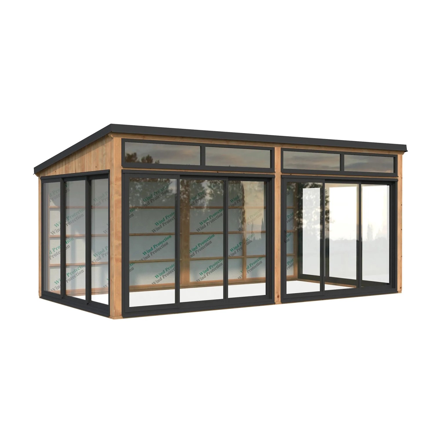 Palmako Holz-Gartenhaus Saga Slide Plus Pultdach Tauchgrundiert