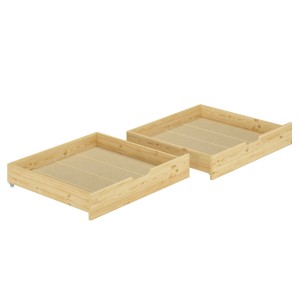 Erst-Holz Bettkasten für Betten - 2-Teilig – Kiefer Natur Modell S2