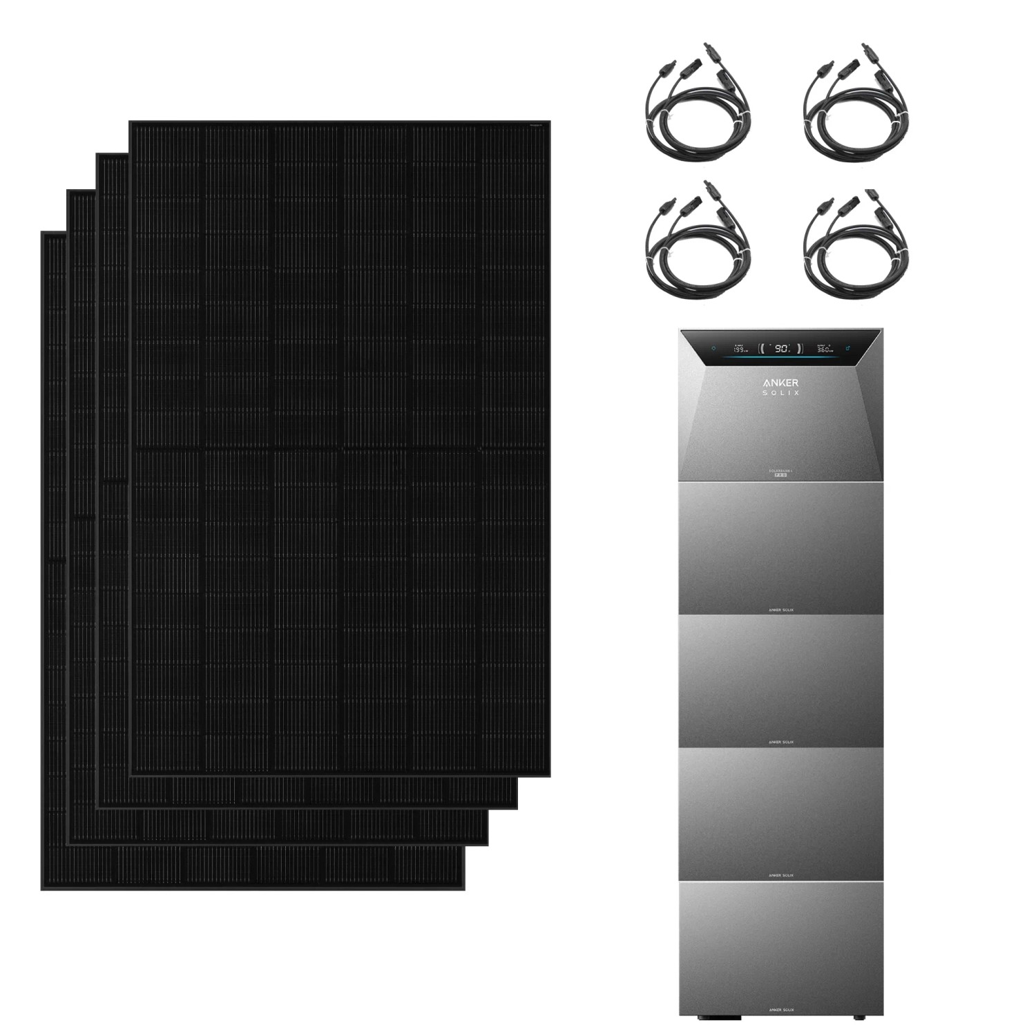 Anker SOLIX Solarbank 4 E5000 Pro Mit 2000W Bifaziale Solarmodule mit 4 BP5000 Erweiterungsakku