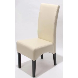 MCW Esszimmerstuhl Crotone 2er-Set, creme mit dunklen Beinen, Polsterstuhl.