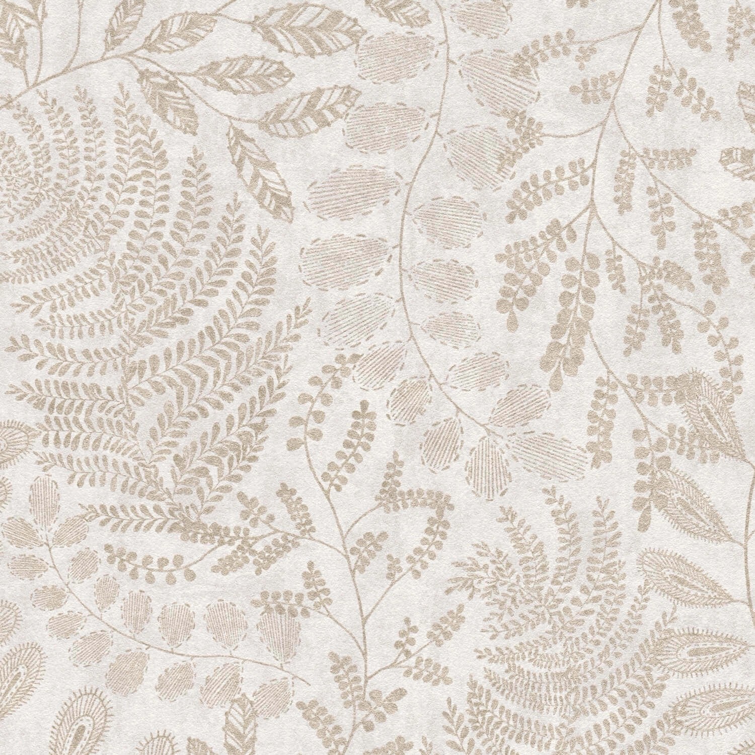 PROFHOME 388302-GU Natur Tapete Floral schimmernd Creme Gold Beige 0,53 m x günstig online kaufen