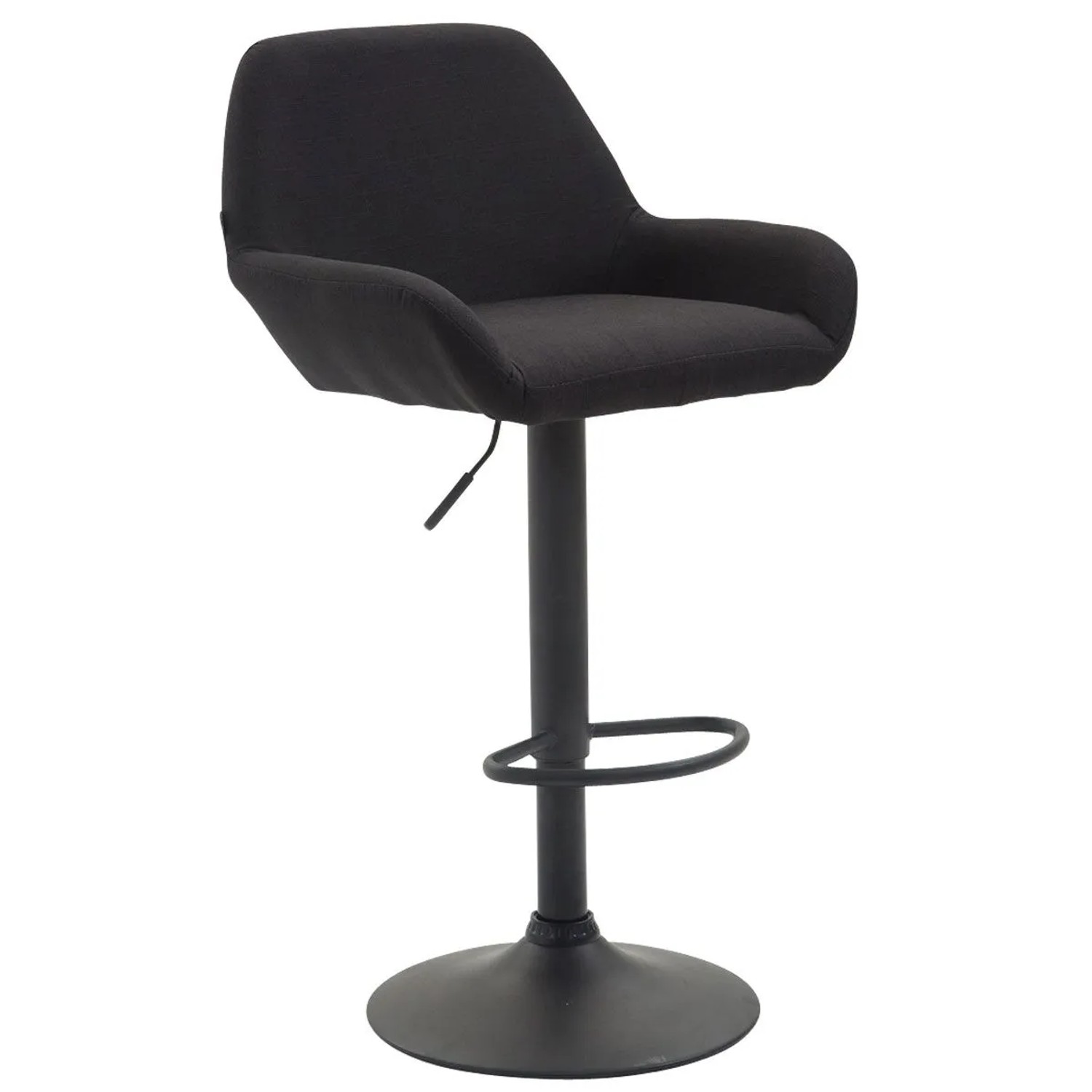 CLP Barhocker Braga Stoff Schwarz/Schwarz