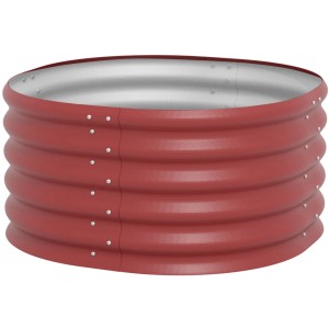 Rotes Vitavia Metall-Hochbeet Vita Rund, 82x162x40 cm, aus witterungsbeständigem Zincalume®.