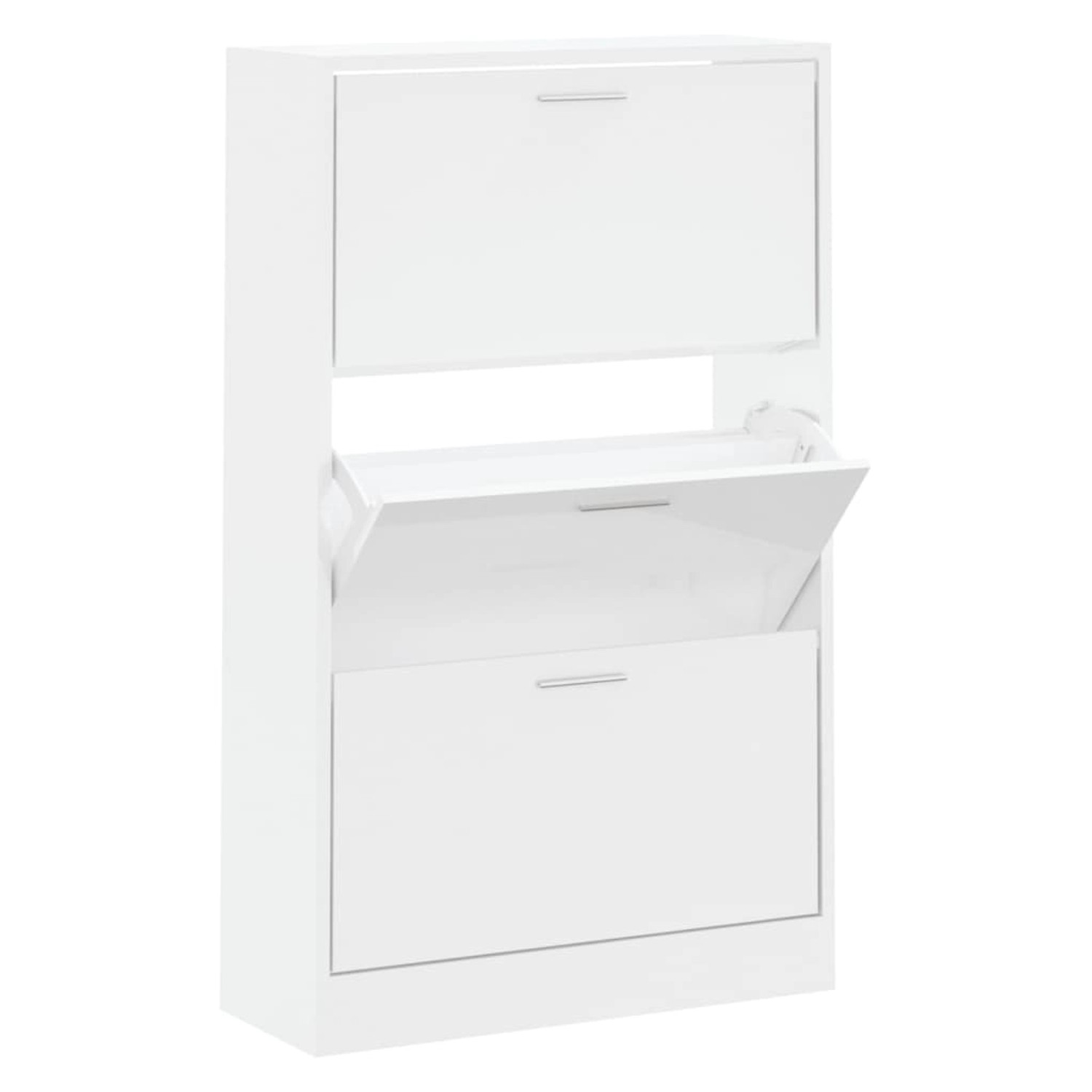 vidaXL Schuhschrank Hochglanz-Weiß 63x24x103 cm Holzwerkstoff 342554 günstig online kaufen