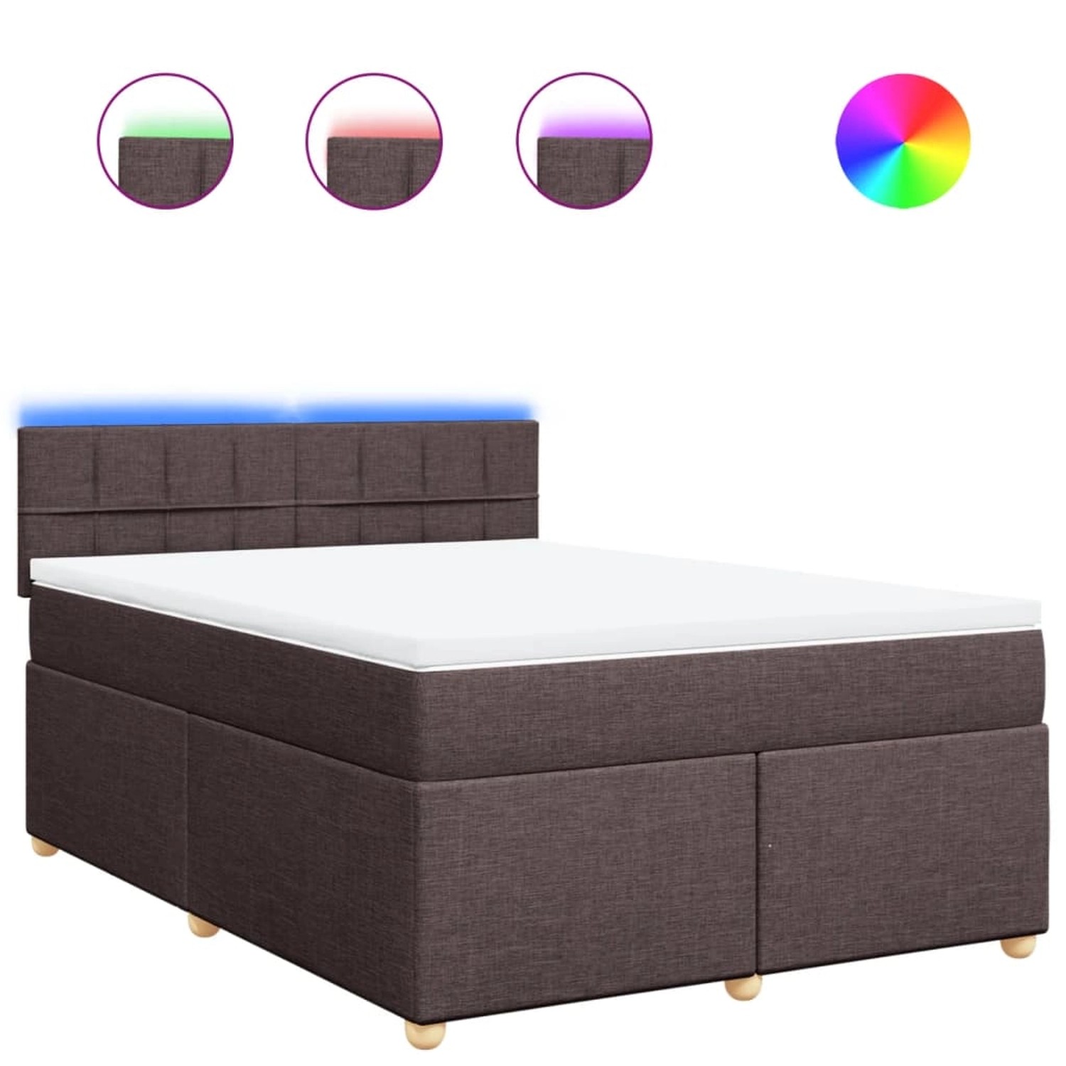 vidaXL Boxspringbett mit Matratze Dunkelbraun 140x200 cm Stoff 3289006 günstig online kaufen
