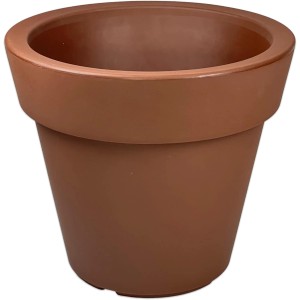 Brauner Mein-Pflanztopf Design Pflanzkübel Gemma XXL, Ø 50 cm, aus Kunststoff.