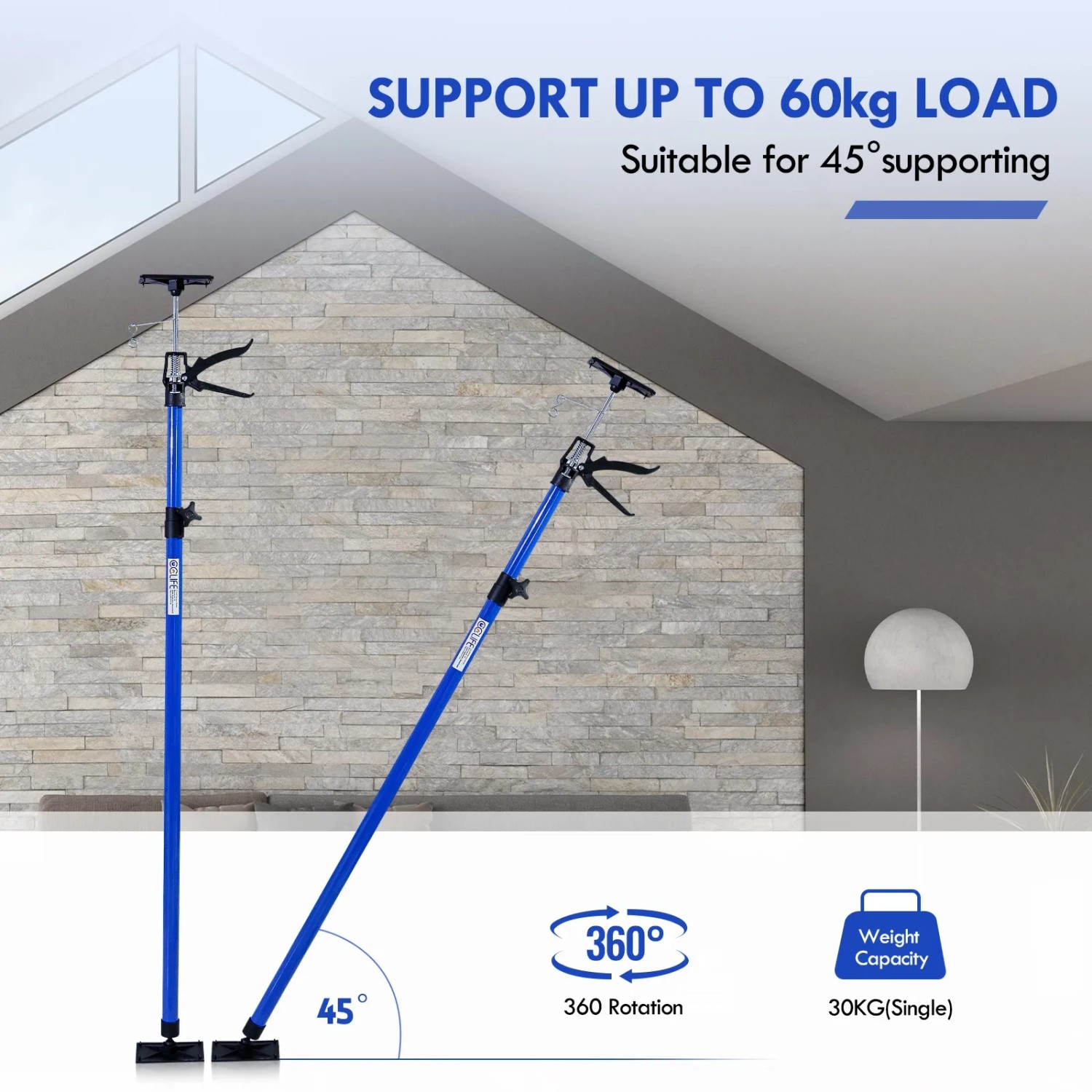 CCLIFE Deckenstützen Set, 4 Stück, 115-290cm, max. 30kg Traglast, für Montagearbeiten.