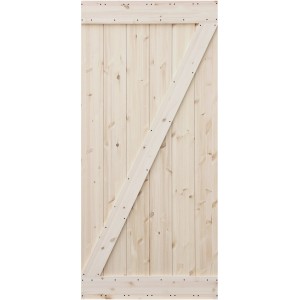 Radex Holzschiebetür Loft Rustic Kiefer, rohe Schiebetür mit rustikalem Design, 950x2100 mm.