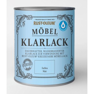 Dose Rust-Oleum Möbellack Klarlack, farblos matt, für Kreidefarbe, 750ml.