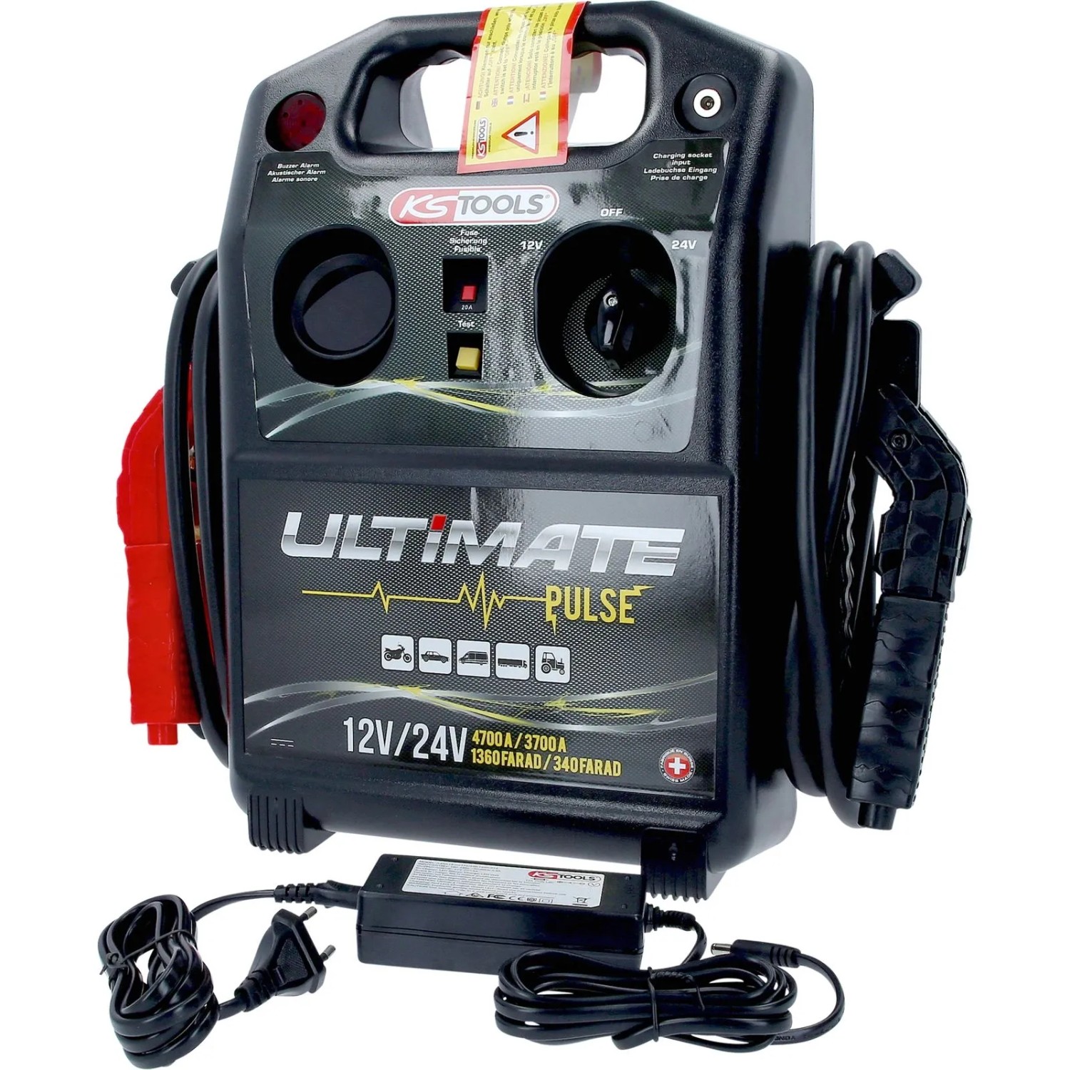 KS TOOLS 12 V 24 V Kondensator Booster Mobiles Starthilfegerät 4700 A 3700A 550 1850