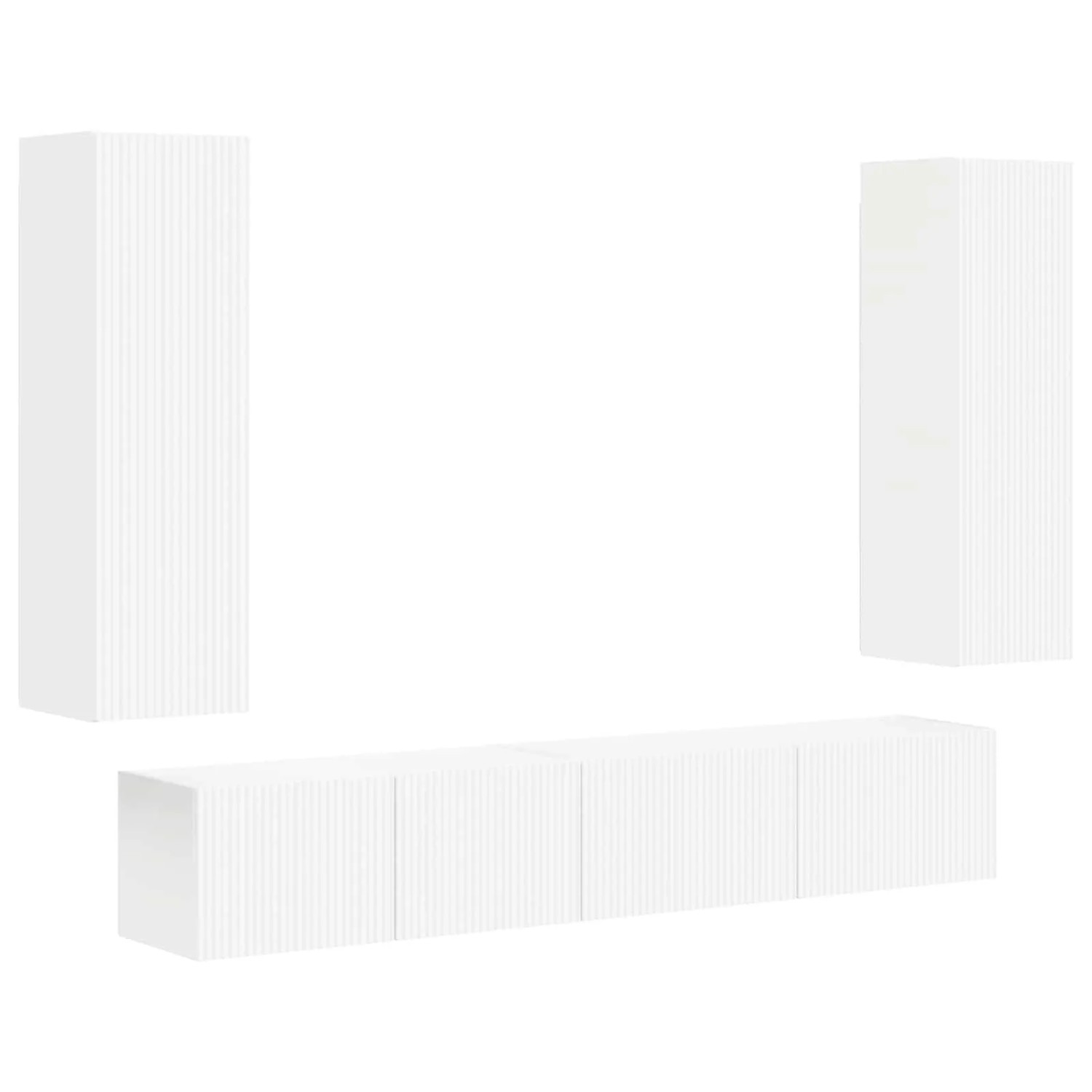 vidaXL TV-Schrankset Wandmontiert 3-Tlg Weiß Holzwerkstoff 3408979 günstig online kaufen