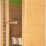 Redsun Deluxe Infrarotkabine aus Tannenholz, Natur, für 1 Person. Kompakte Sauna mit Glasfront.