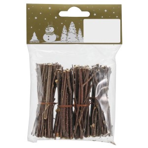 4 Bündel naturbelassene Birkenholzzweige (6 cm) als Weihnachtsdeko.