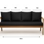 Schwarzes Setgarden Bankkissen-Set für 3-Sitzer Gartenbank, bestehend aus Sitz- und Rückenkissen.
