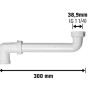 Weißer Waschtisch-Raumsparablaufbogen, 38,9 mm (G 1 1/4), Länge 30 cm, für platzsparende Montage.