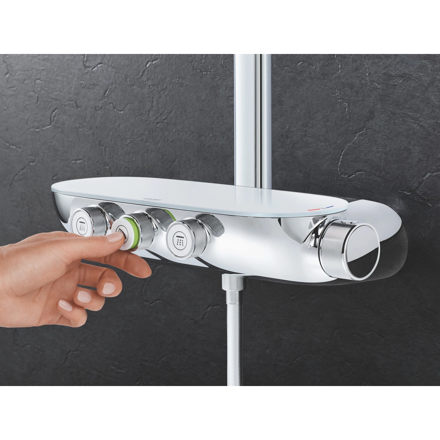 Duschsystem Grohe 34706AL0 SmartControl Mit Rainshower 310 SmartActive Cube - Graphite Gebürstet