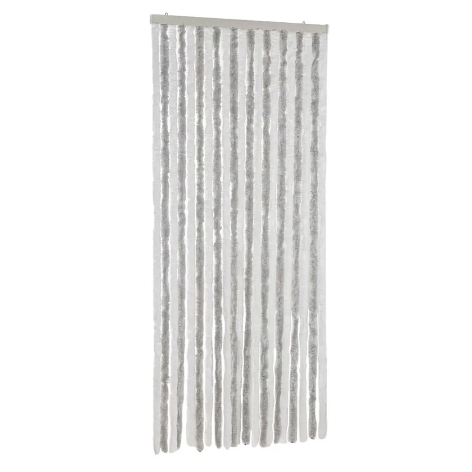 vidaXL Fliegenvorhang Hellgrau und Weiß 90x200 cm Chenille 377313