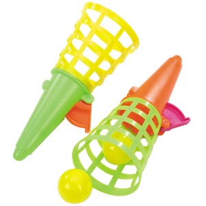 Happy People Ballfangspiel mit 2 Bällen, buntes Kinderspielzeug für draußen.