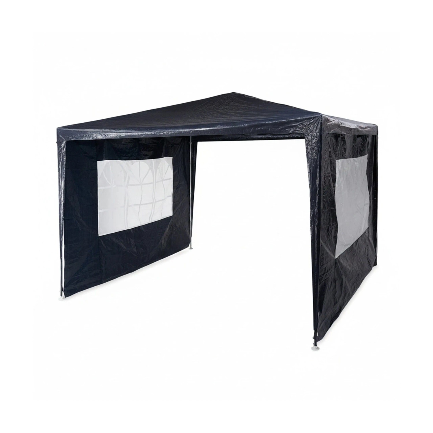 Relaxdays Pavillon Metall Blau Wasserabweisend mit 2 Seitenteilen 3 x 3 m 6,8 kg