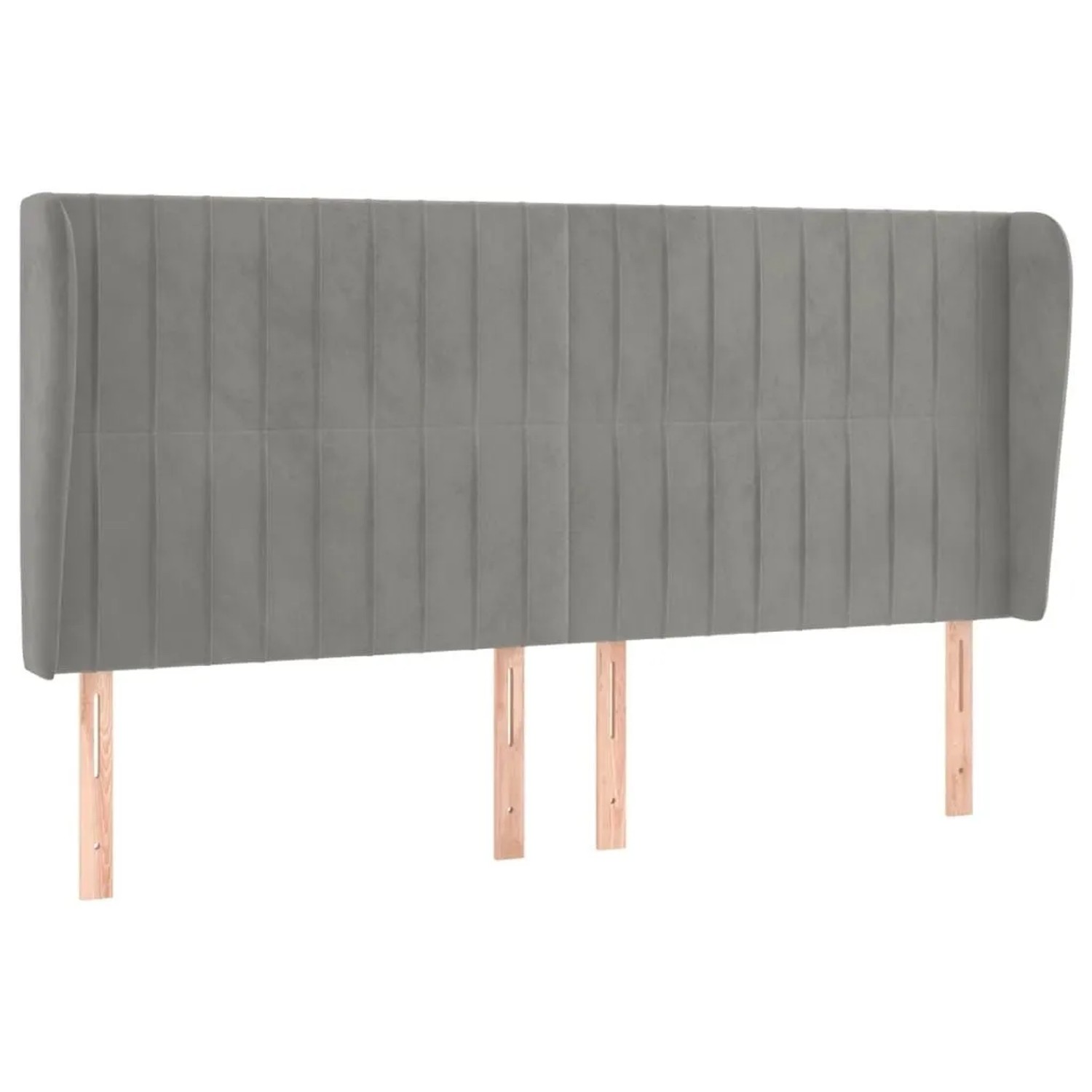 vidaXL Kopfteil mit Ohren Hellgrau 163x23x118/128 cm Samt 3118248