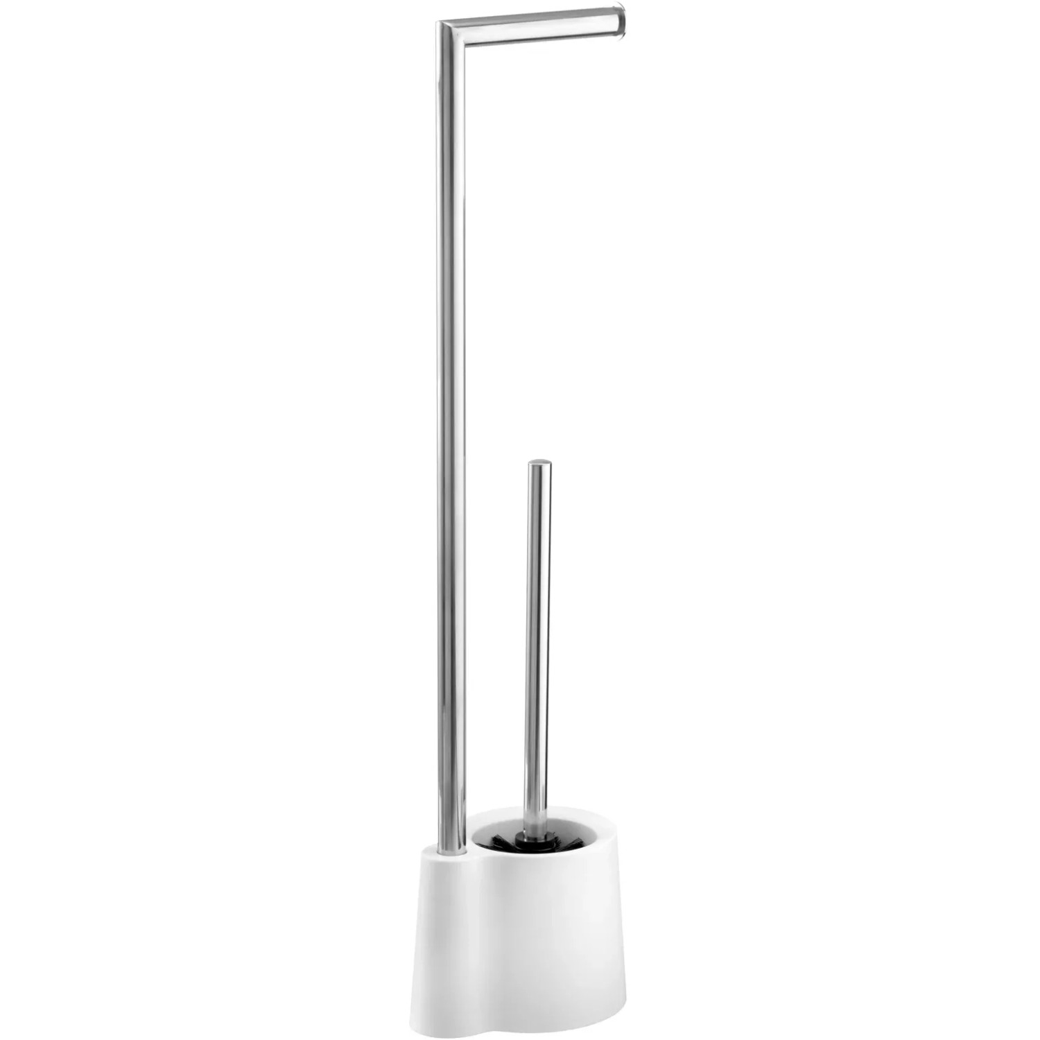 Wenko Stand WC-Garnitur Avola Weiß: WC-Bürste und Toilettenpapierhalter aus Edelstahl und Kunststoff.