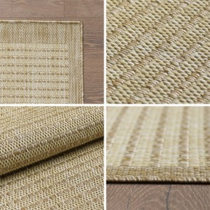 Detailansicht Ayyildiz Outdoor-Teppich Giza 1410 Beige, Sisal-Optik, wetterfest, 160x160 cm.