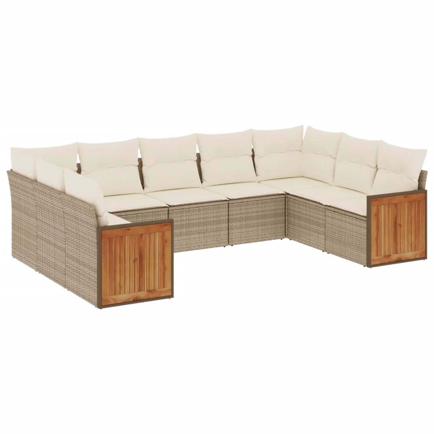Thumbnail - vidaXL 9-Tlg Garten-Sofagarnitur mit Kissen Grau Poly Rattan 3227957