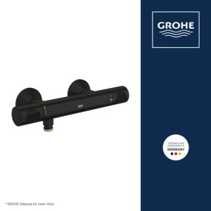 Grohe Precision Flow Duschthermostat, matt schwarz, schlankes Design für Wandmontage, mit Temperaturregelung.