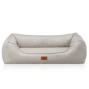Knuffelwuff Hundebett Nunavut, orthopädisch, Cord, XXL, 120x85cm, hellgrau.