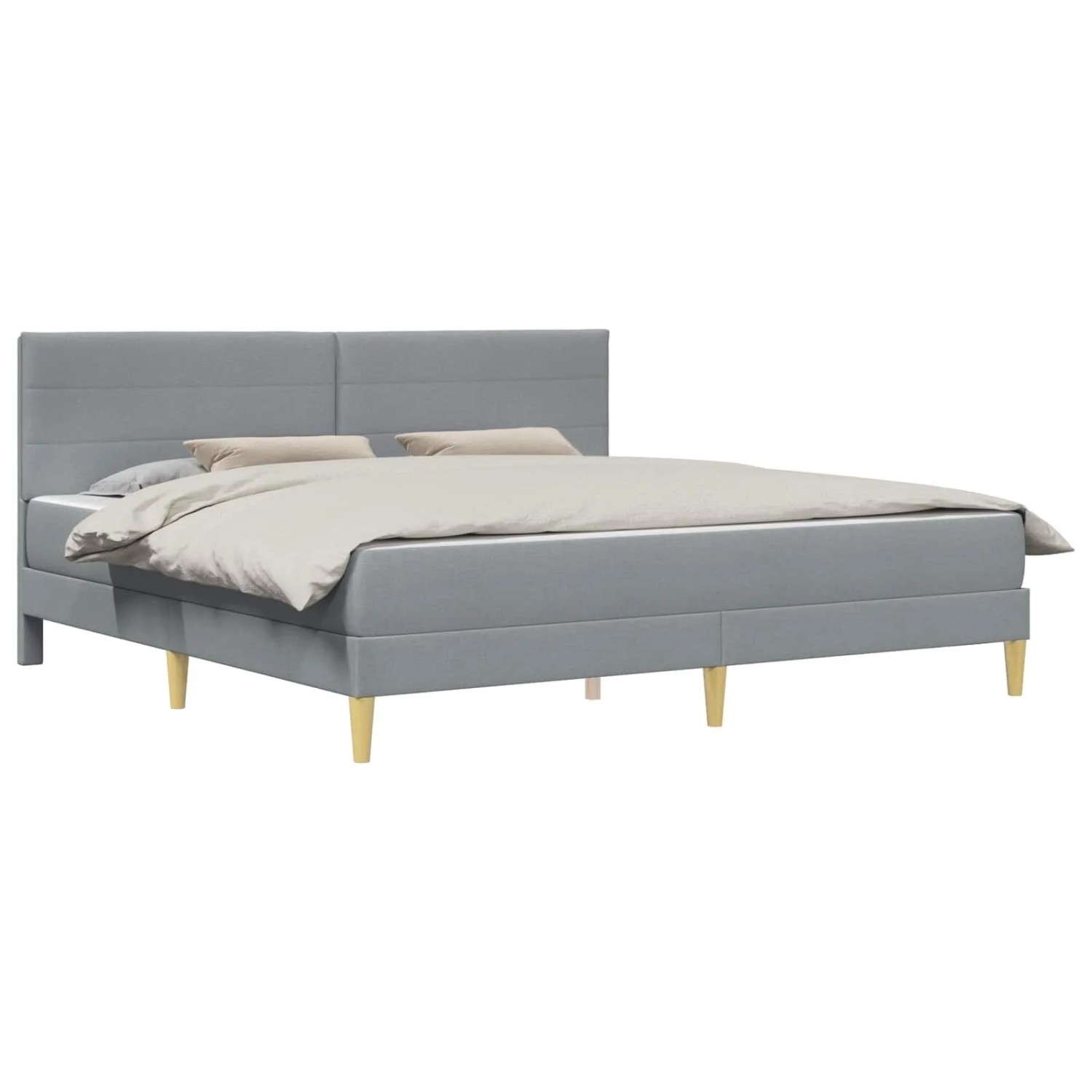 vidaXL Bettrahmen Hellgrau 180 x 200 cm Polyester 3414969