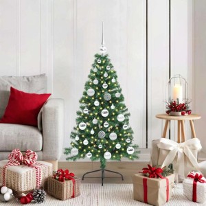 vidaXL Künstlicher Vorbeleuchteter Weihnachtsbaum Grün 120 cm PVC 3396994