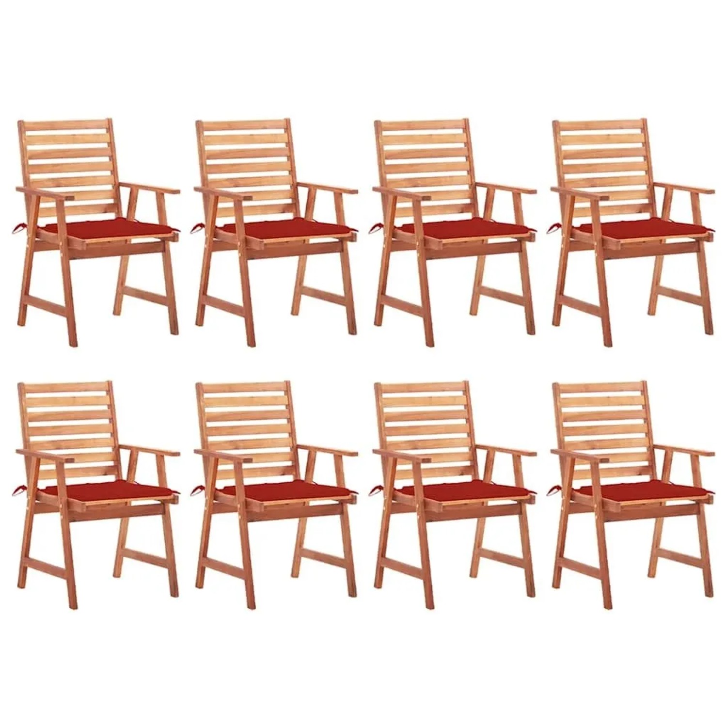 vidaXL Garten-Essstühle 8 Stk mit Kissen Massivholz Akazie 3078380