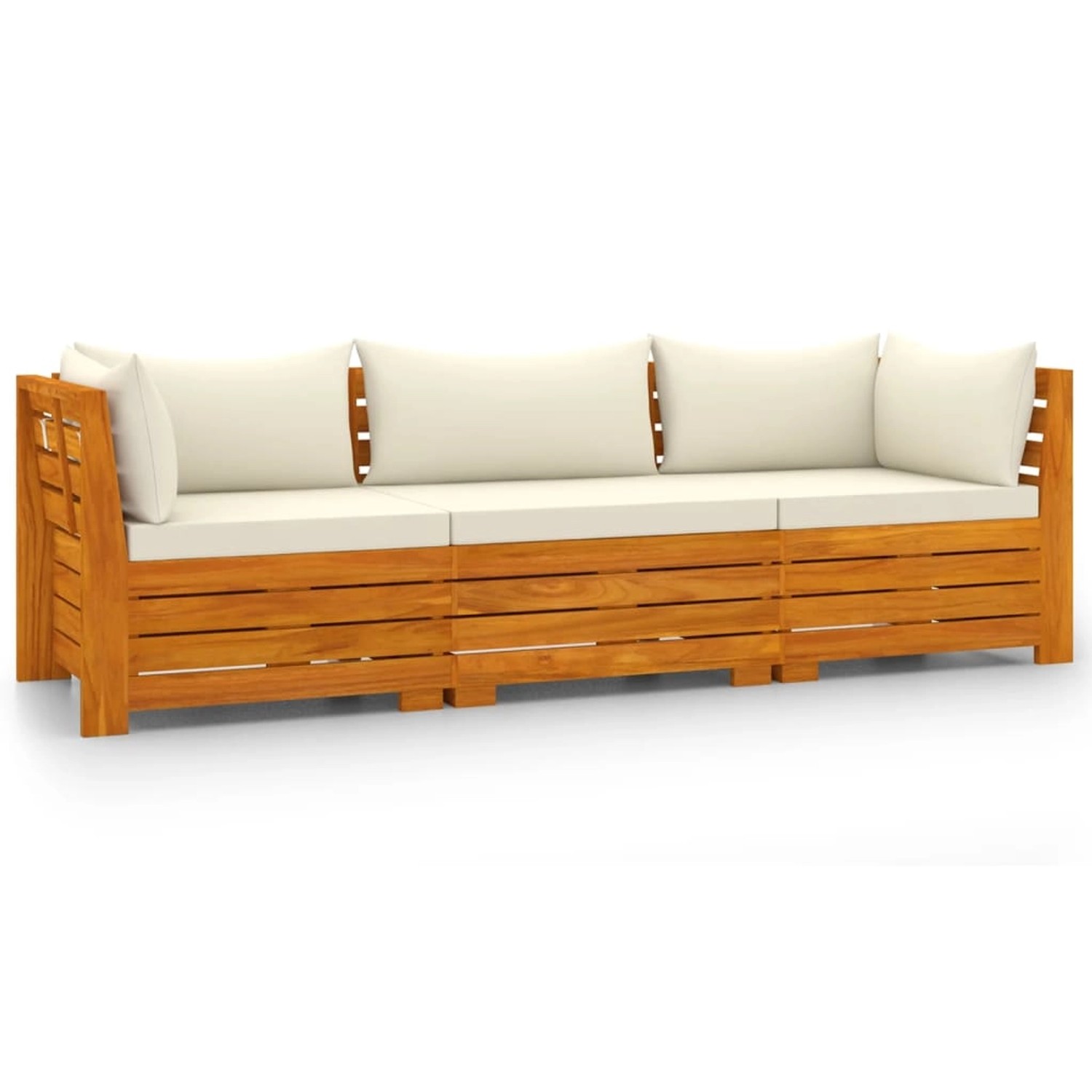 vidaXL 3-Sitzer-Gartensofa mit Kissen Massivholz Akazie Modell 2 günstig online kaufen