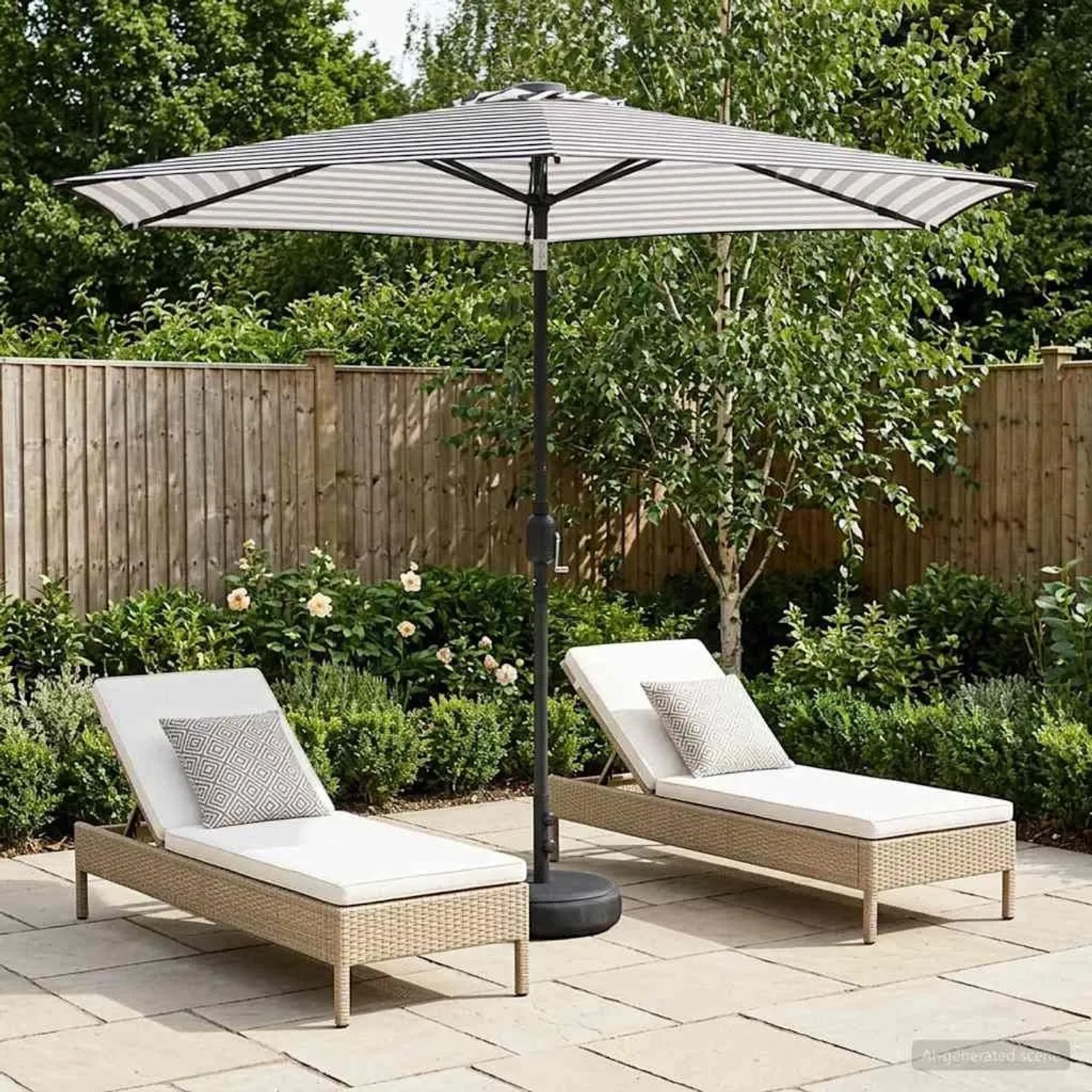 vidaXL Gartenparasol mit LED-Lichtern und Sockel 270 x 270 cm 42036265