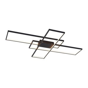 Lindby LED Deckenleuchte Tetson 9639348 Dimmbar Modern in Schwarz aus Metall 1-flammig Wohnzimmerleuchte